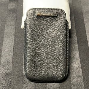 Tiffany & Co. Black Leather Phone/Card Case made in Spain